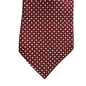 Todays Man Silk Tie Burgundy Red Geometric Diamond Pattern Classic Width Mens